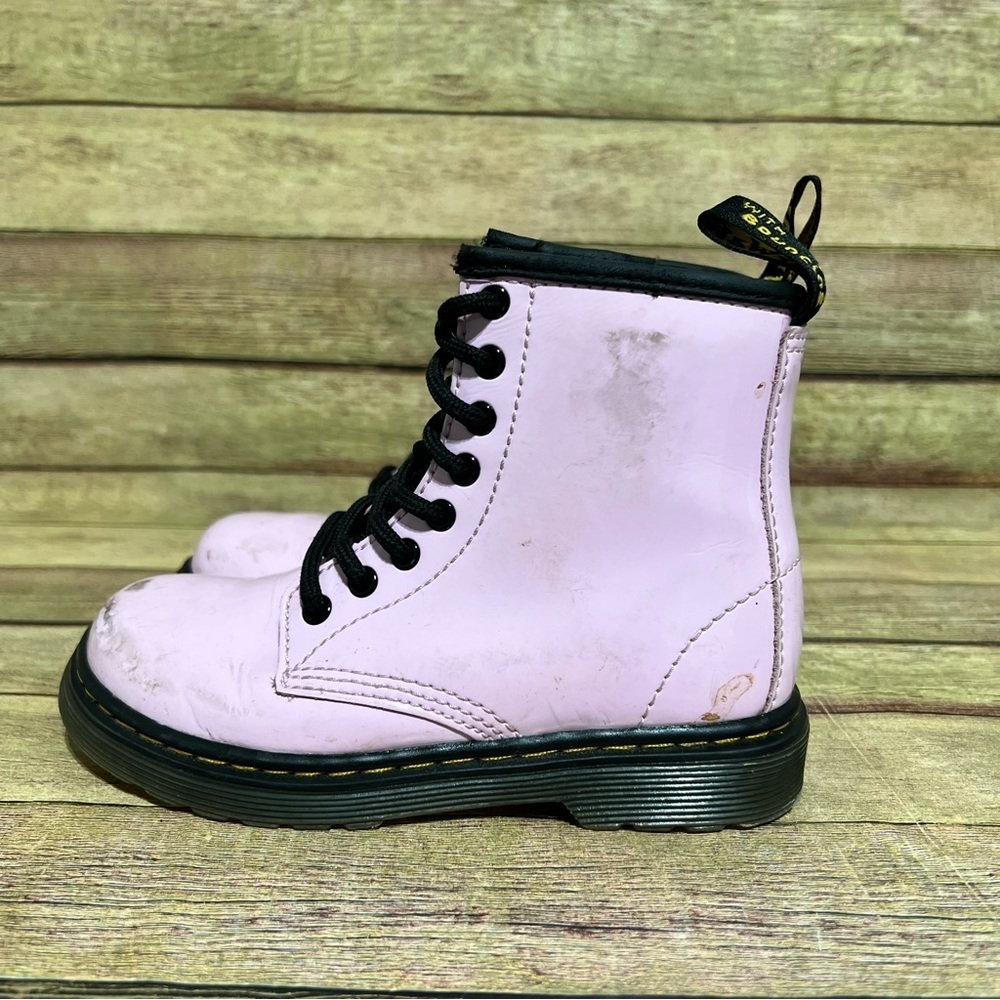 Dr. Martens Pink Patent Leather Lace Up Boots